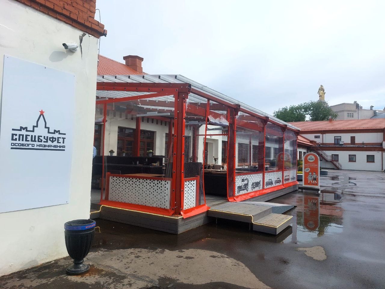 ПВХ шторы для летней террасы кафе в Погаре